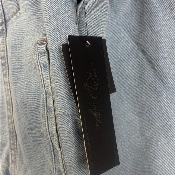 NWT RD Style Womens Light Blue Demi Crop Sherpa Lined Denim Jacket Size S/P - Picture 9 of 10